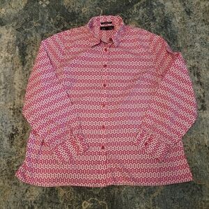 Jones New York Pink and White Patterned Shirt Size XL